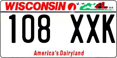 WI license plate 108XXK