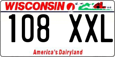 WI license plate 108XXL