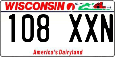 WI license plate 108XXN
