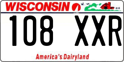 WI license plate 108XXR
