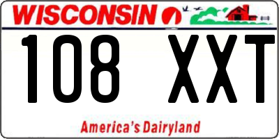 WI license plate 108XXT