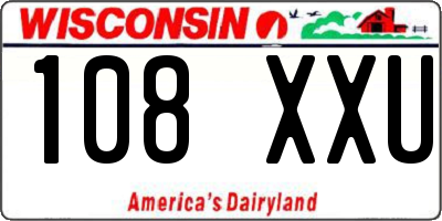 WI license plate 108XXU