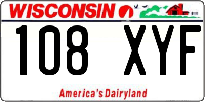 WI license plate 108XYF