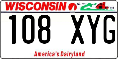 WI license plate 108XYG
