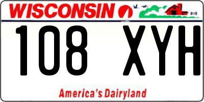 WI license plate 108XYH