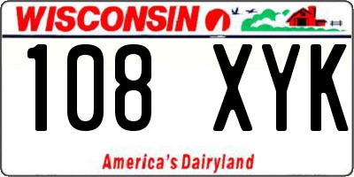 WI license plate 108XYK