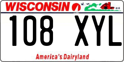 WI license plate 108XYL