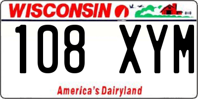 WI license plate 108XYM