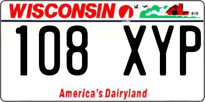 WI license plate 108XYP
