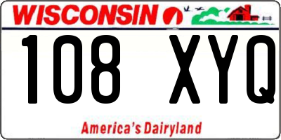 WI license plate 108XYQ