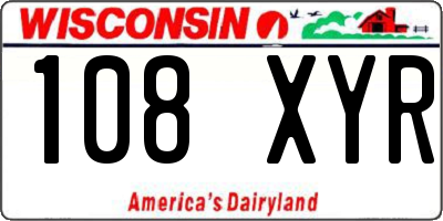 WI license plate 108XYR