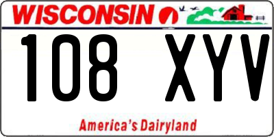 WI license plate 108XYV