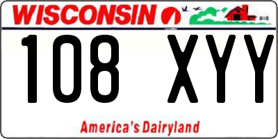 WI license plate 108XYY