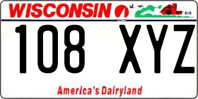 WI license plate 108XYZ