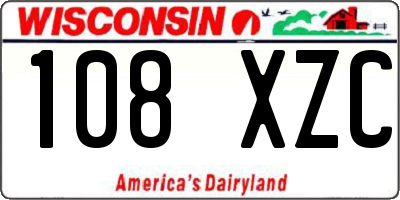 WI license plate 108XZC