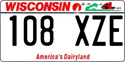 WI license plate 108XZE