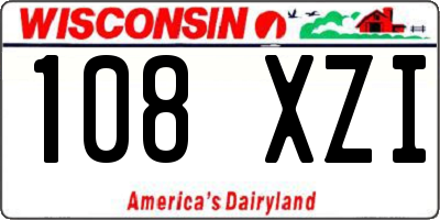 WI license plate 108XZI
