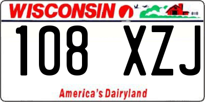 WI license plate 108XZJ