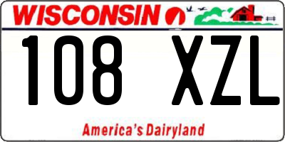 WI license plate 108XZL