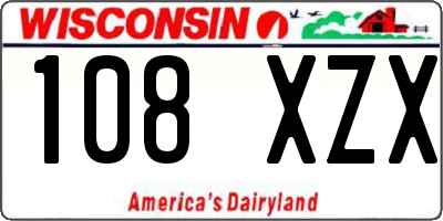 WI license plate 108XZX