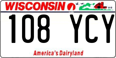 WI license plate 108YCY