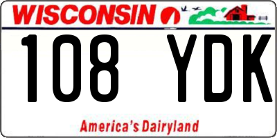 WI license plate 108YDK