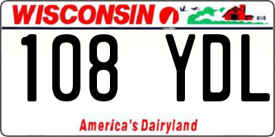 WI license plate 108YDL