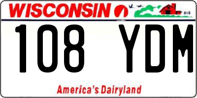 WI license plate 108YDM