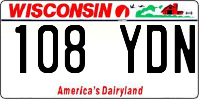 WI license plate 108YDN