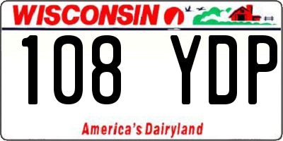 WI license plate 108YDP
