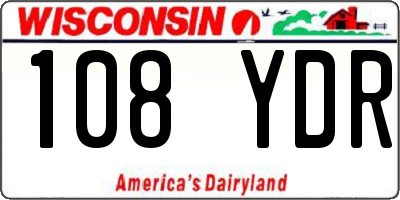 WI license plate 108YDR