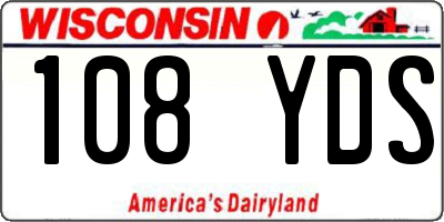 WI license plate 108YDS