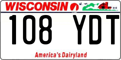WI license plate 108YDT