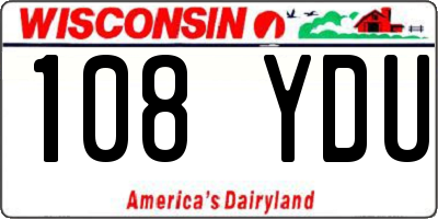 WI license plate 108YDU