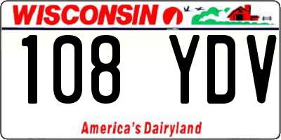 WI license plate 108YDV