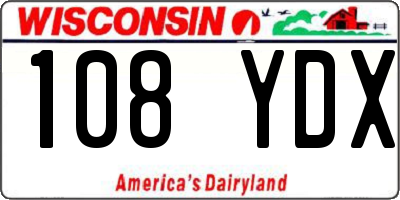 WI license plate 108YDX