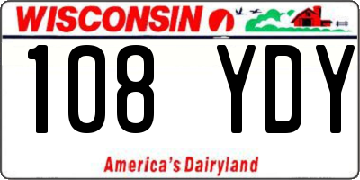 WI license plate 108YDY