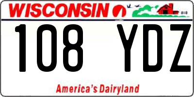 WI license plate 108YDZ