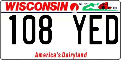 WI license plate 108YED