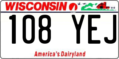 WI license plate 108YEJ