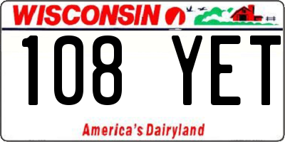 WI license plate 108YET
