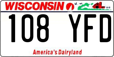 WI license plate 108YFD