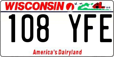 WI license plate 108YFE