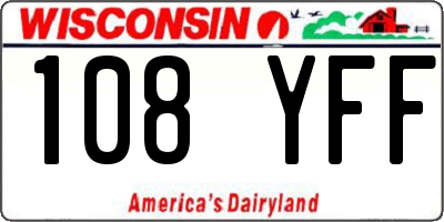 WI license plate 108YFF