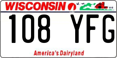 WI license plate 108YFG