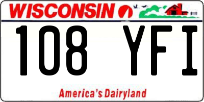 WI license plate 108YFI