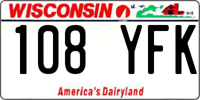 WI license plate 108YFK
