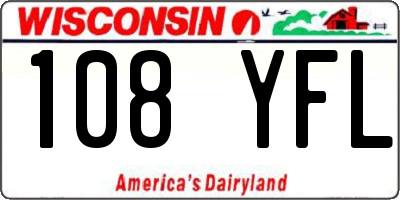 WI license plate 108YFL