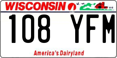 WI license plate 108YFM