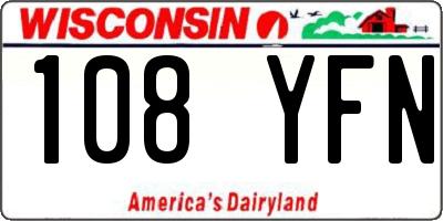 WI license plate 108YFN